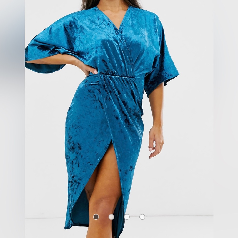 Club L London Velvet Knot Front Midi Dress